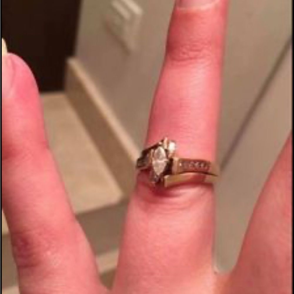 Engagement Wedding Ring set 14K GOLD - Picture 7 of 10